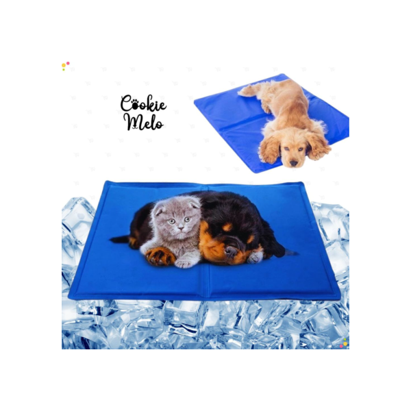 Tapete Gelado para Pets Refrescante Calor Cachorro e Gato Colchonete Azul Conforto Verão Térmico