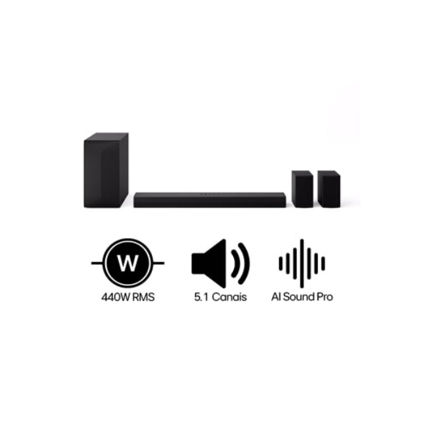 LG Home Theater Soundbar S60TR with Rear Speakers | Dolby Atmos | 3.1.3 Canais