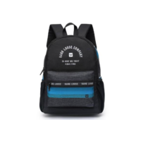Mochila Masculina Reforçada Hang Loose Escolar 17 Litros - Cinza+Preto