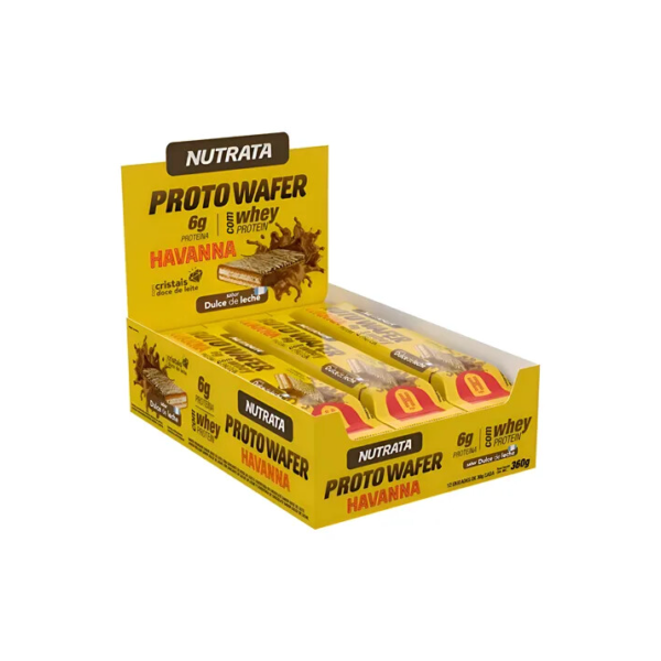 Proto Wafer Havanna 30g Display com 12 Unidades Sabor Doce de Leite Nutrata