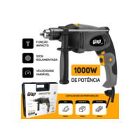 Furadeira Parafusadeira Impacto 1000w 13mm Profissional Com Maleta Wap