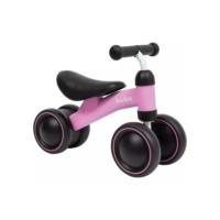 Bicicleta De Equilíbrio 4 Rodas Buba Infantil Sem Pedal Cor Rosa