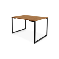 Mesa de Sala de Estar e Jantar para 4 cadeiras Retangular Estilo Industrial - KLM Store Cor Imbuia e Preto