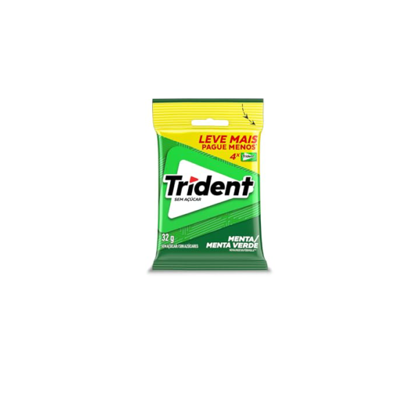 Pack Goma de Mascar Menta Trident Pacote 32g 4 Unidades