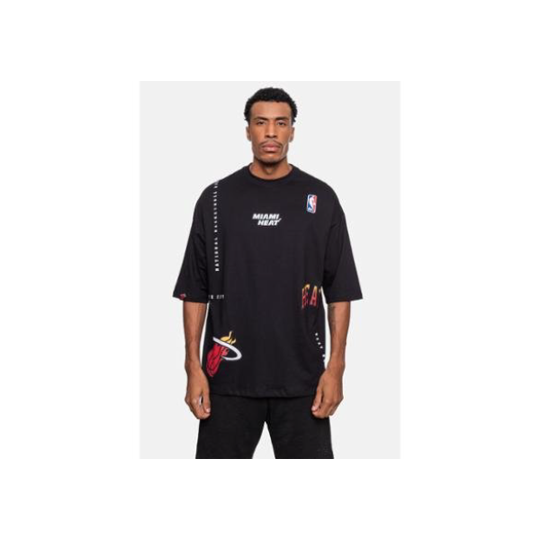 Camiseta NBA Oversize Miami Heat Masculino - Preto
