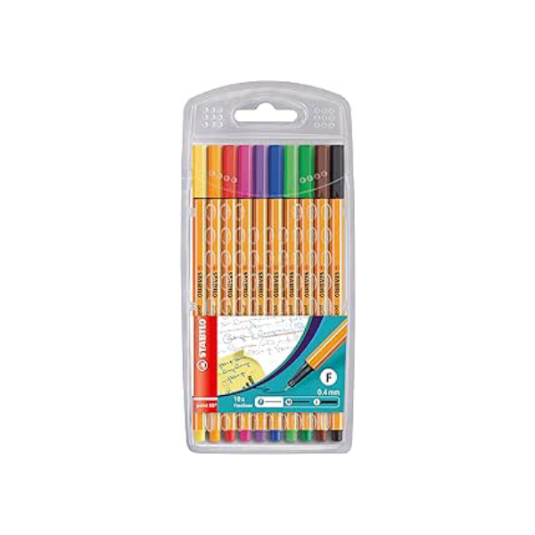 Caneta Ponta Fina – STABILO point 88 – Estojo com 10 unidades – Em 10 cores