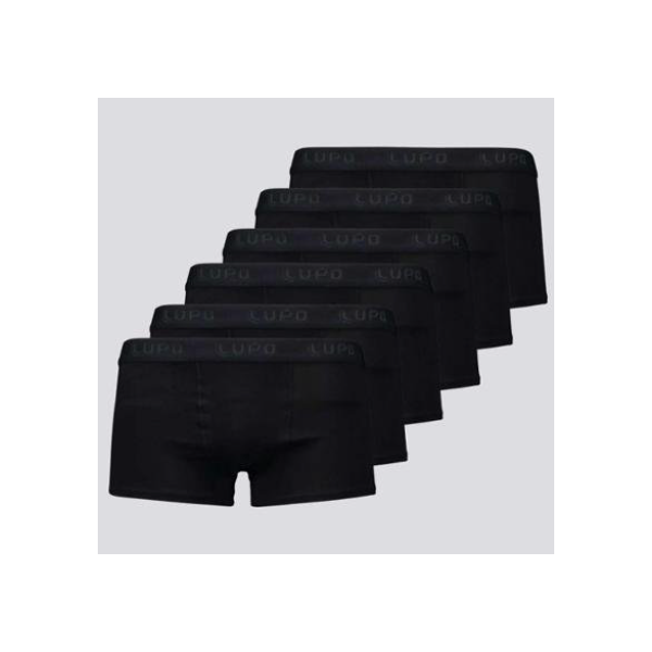 Kit 6 Cuecas Sunga Lupo Algodão Com Elastano Preta - Preto