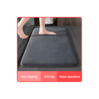 Super Absorvente Coral Velvet Floor Mat, Tapete De Banho, Tapete De Porta Do Banheiro, Anti Slip