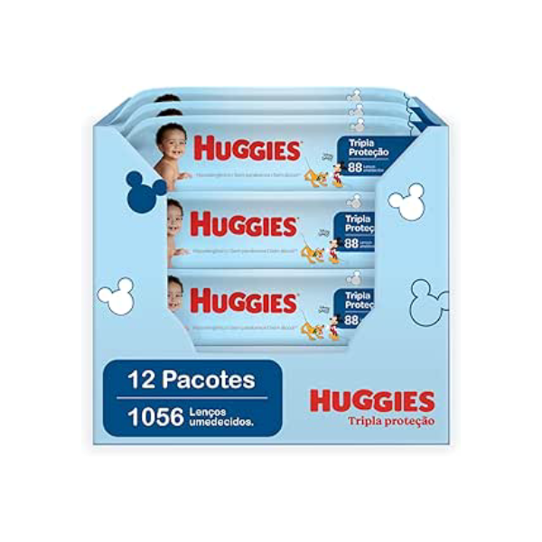 Huggies Lenços Umedecidos Higiene Diária Rendem 2x Mais 12 x 88 Un