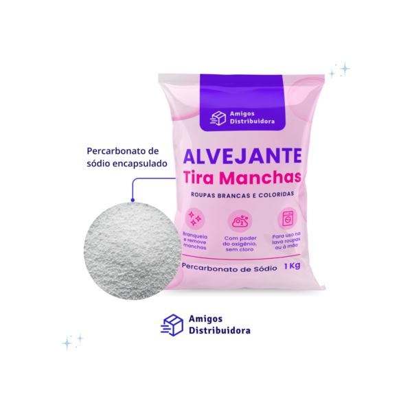 Alvejante sem cloro 1 kg - para limpeza em geral, clareador de roupas