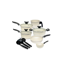 Jogo de Panelas Elegance Antiaderente Teflon 9 Peças Tampa Vidro