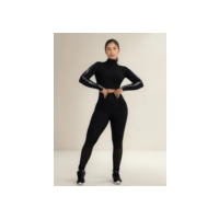 Conjunto Moda Fitness Feminino Calça E Top Manga Longa