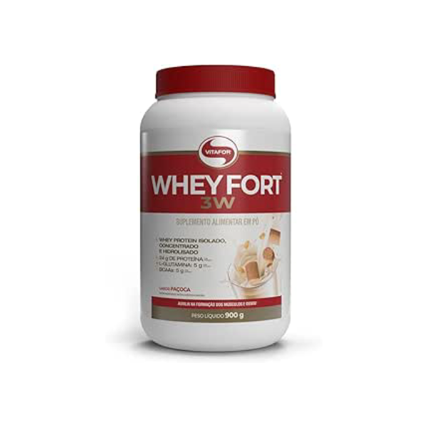 Vitafor - Whey Fort 3W - 900g - Paçoca