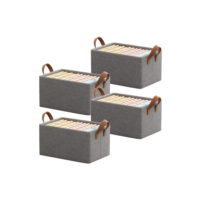 Kit 4 Organizador Guarda Roupa Cesto Multiuso Dobrável Caixa