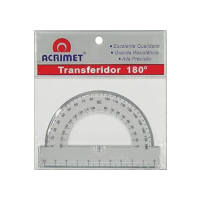 Transferidor de Poliestireno, 180 Graus, Cristal, Acrimet