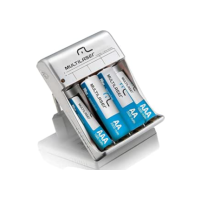 Carregador De Pilhas Aa/Aaa + 2 Pilhas Aa 2500Mah + 2 Pilhas Aaa 1000Mah Multilaser - CB045