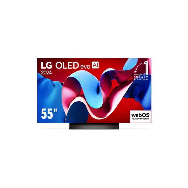 Smart TV 4K 55" LG OLED evo OLED55C4 com Processador a9 Ger7 AI, Painel 144Hz, Intensificador de Brilho, Design Ultra Slim, Dolby Vision e Dolby Atmos