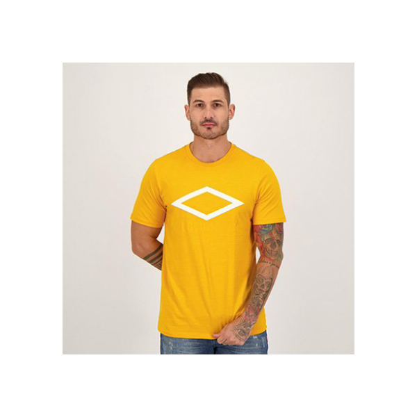 Camiseta Manga Curta Umbro Club Fan Masculina - Amarelo