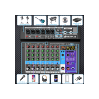 TEYUN 8 Canais Mesa De Som Profissional Mixers Som Mixagem Console Entrada do Computador 48V Número de Potência Para DJ