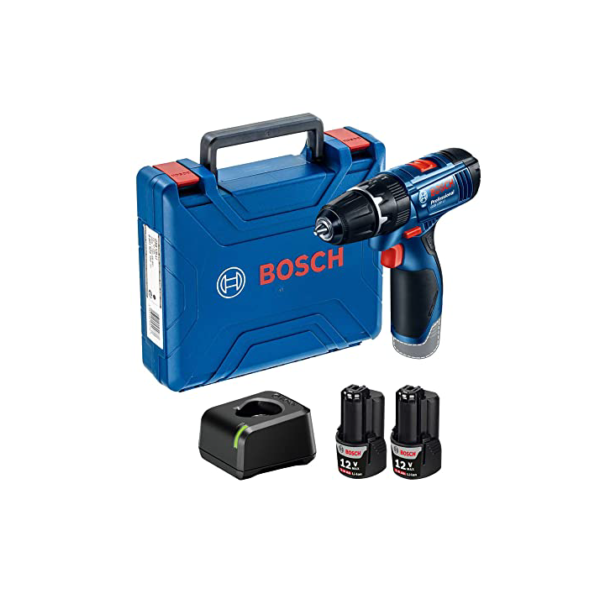 Bosch Parafusadeira Furadeira GSB 120-LI 12V com 2 baterias, 1 carregador e maleta