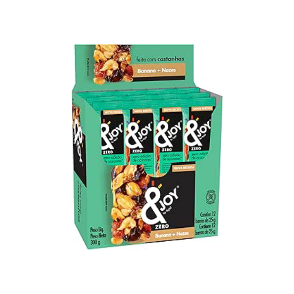 Enjoy Barra De Castanhas Zero - Banana e Nozes Display 300 G