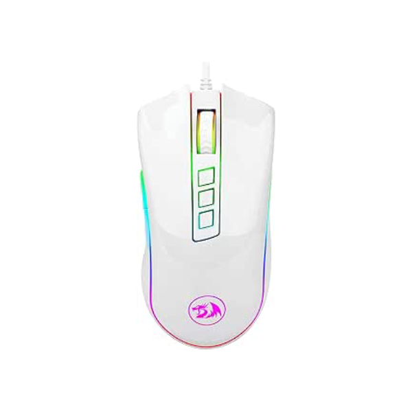 Mouse Gamer Redragon Cobra, RGB, 7 Botões, 10000DPI, Lunar White