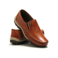 Sapatilha Mocassim Masculina Couro Legitimo Conforto Total