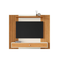 Painel Ripado Para Tv 43 Polegadas Berlim Com Gaveta Casa Jd (Off White Ripado)