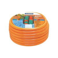 Mangueira Super Flex Tramontina Com Engates Rosqueados E Esguicho Em Pvc Laranja 20 M