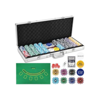 Maleta de Poker 500 Fichas, 500PCS Casino Style Chips, Poker, Fichas de Poker, Kit Poker, Maleta de Poker, Vem Com 2 Cartas de Jogo E 5 Peneiras E Toalha de Mesa de Jogo, Liga de Alumínio Caso