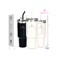 ROMANTIC CROWN Copo Térmico Inox Portátil 1200ml/1.2L Garrafa Térmica Inoxidável com Tampa e Canudo