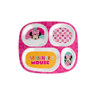 Tuut, Linha Disney, Prato com Divisória de Melamine, Minnie, Rosa, 24cm