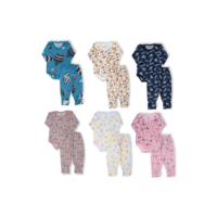 Kit 6 Peças De Roupas De Bebê - Body Manga Longa E Mijão