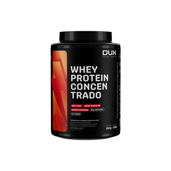 Whey Protein Concentrado Pote (900g) Dux Nutrition Sabor Chocolate