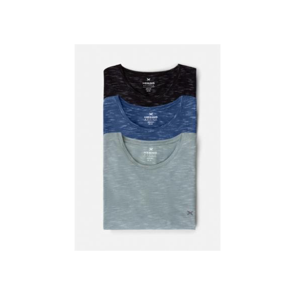 Kit 3 Camisetas Básicas Masculinas Em Malha Jet Com Bordado - Colorido