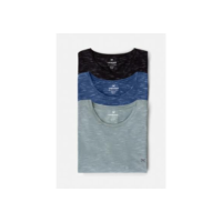 Kit 3 Camisetas Básicas Masculinas Em Malha Jet Com Bordado - Colorido