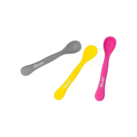 Clingo Colher Colors Cinza/Rosa/Amarelo - Kit 3 Unid Cinza/Rosa/Bege