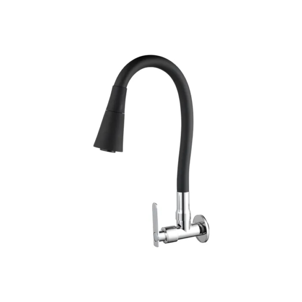 Torneira Preta Flexível Para Parede Gourmet 2 Jatos