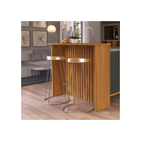 Bancada Ripada Para Cozinha 128cm Cairo Fidelitá Freijó - Freijo