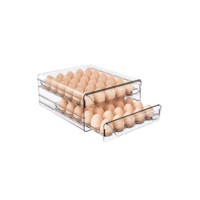 Recipiente de ovo claro para geladeira, Porta-ovos para geladeira, Recipiente de armazenamento empilhável, Caixa de armazenamento de ovo fresco
