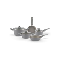 Brinox - Jogo de Panelas Antiaderente Ceramic Life 5 Peças Marble Optima com Indução - Cinza