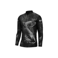 Camisa Camiseta Blusa De Pesca Black Com Proteção Uv50+ Full