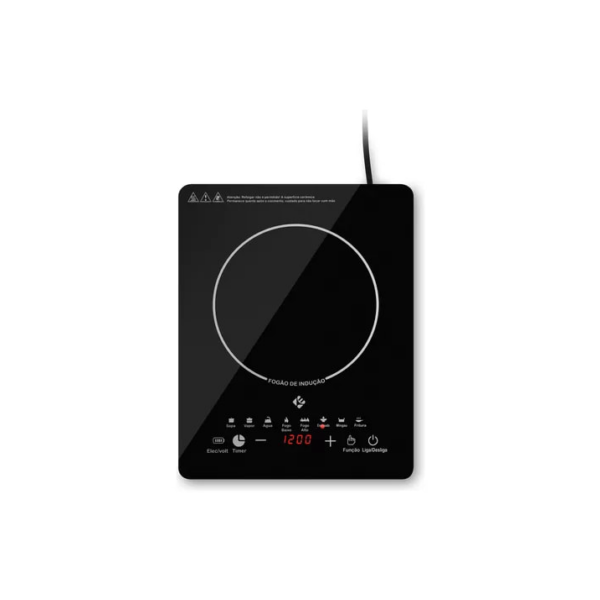 Cooktop De Indução 1 Boca Preto Com Trava De Segurança Painel Touch Screen 220v