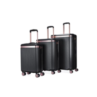 Kit 3 Malas Viagem Cavalera ABS Resistente C/ Cadeado TSA - Preto