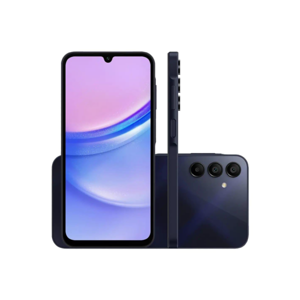 Smartphone Samsung Galaxy A15, 128GB, 4GB RAM, Câmera Traseira Tripla 50MP + Selfie 13MP, Tela 6.5", 4G, Azul Escuro