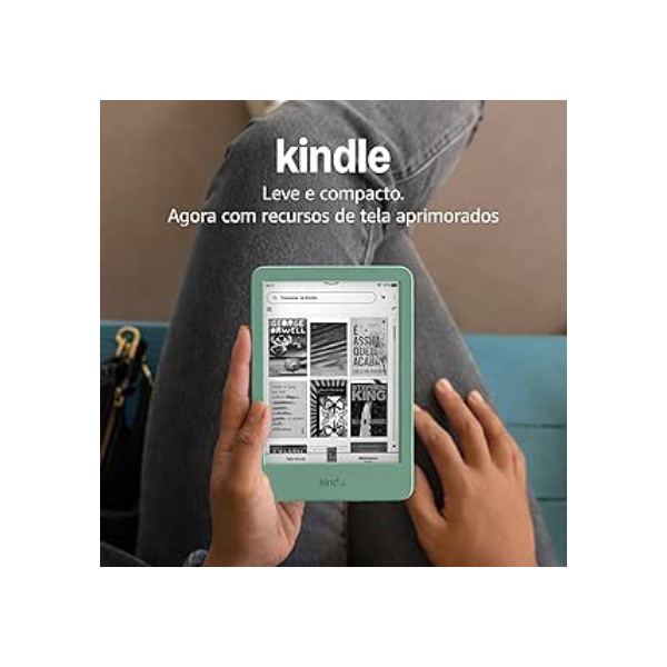 Kindle 16 GB (Geração mais recente) - Leve e compacto, com tela antirreflexo, trocas de página mais rápidas, luz frontal ajustável e bateria de longa duração - Cor Verde