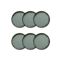 Conjunto De 6 Pratos Sobremesa Flat Pacífico 20cm Verde Oxford