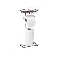 Porta Papel Higiênico Dispenser Porta Celular Banheiro Lavabo Decoração Preto Arthi