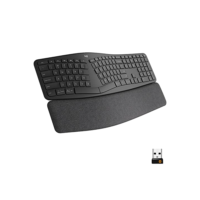 Teclado sem fio Logitech ERGO K860 com Layout de Teclado Dividido, Suporte para Descanso de Pulso, Tecido Resistente a Manchas, Conexão Bluetooth e USB - Compatível com Windows e Mac.