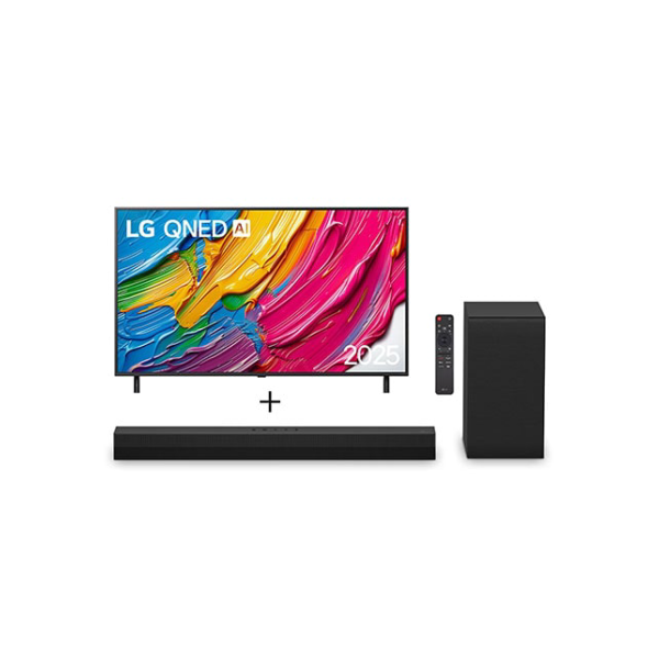 Smart TV LG QNED AI QNED80 65" 2025 + Soundbar S40T 300W RMS, 2.1 Canais, Dolby Digital - 65QNED80ASA.S40T | LG BR